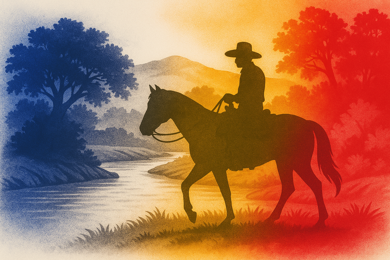 Lone rider at sunset — steady, patient, committed to the long haul