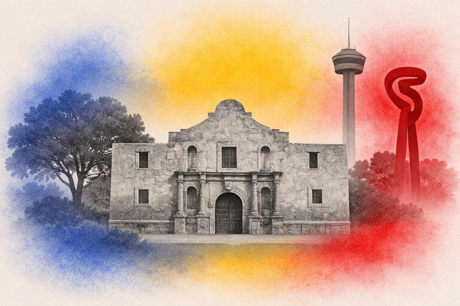 The Alamo and Tower of the Americas — MoGhraOps home, San Antonio, Military City USA