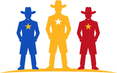 The three StandFast guardians — the Marshal, the Vaquero, and the Ranger, standing the watch